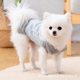 Dog Apparel Pet Clothing Autumn And Winter Teddy Bomei Small Cat Plush Thick Insulation Plaid Vest