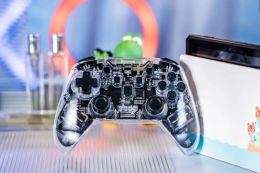 Gamepads Baseus Bluetooth Wireless Gamepad transparent PC Switch Gaming Controller Somatosensory Vibration Game Handle Multiple platforms