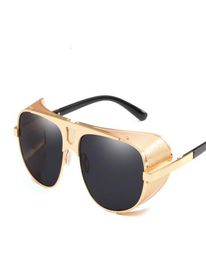 Side Shield Steampunk Sunglasses Men 2020 Vintage Windproof Goggle Red Sun Glasses Male Oversized Men Sunglasses4683275