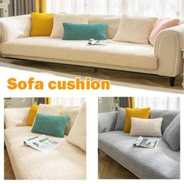 Chair Covers Colour Sofa Towel Soft Plush Couch Cover For Living Room Bay Window Pad Furniture Protection Cushion 1 H8W8