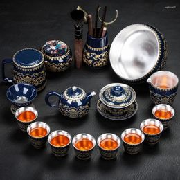 Teaware Sets Vintage Ceramic Tea Set Service Infuser Ceremony Gaiwan Chinese Accessories Wasserkocher Tableware YX50TS