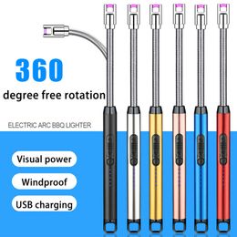 Chargeable USB Electric Lighter Kitchen Barbecue Without Gas Range Outdoor Plasma Arc Lighter Windproof Flameless Candle Unusual Lighter