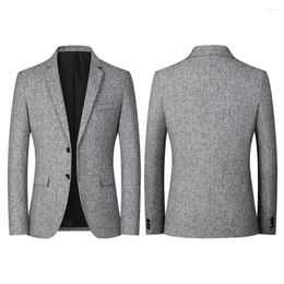 Men's Suits Temperament Suit Jacket Turndown Collar Streetwear Handsome Pockets Coat Outwear Men Blazer For Wedding