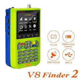 Finder V8 Finder 2 Satellite Finder DVBS2X/S2/S HDcompatible 5000mAh 3.5Inches Satellite Signal Strength Meter for Adjusting Sat Dish