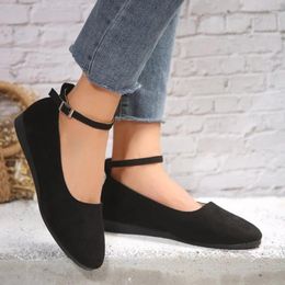 Casual Shoes Flats Flat Buckle For Women 2024 Summer Breathable Soft Loafers Woman Lightweight Slip On Plus-size 36-43
