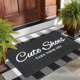 Carpets Cute Shoes Take Them Off Doormat Rubber Backing Anti Slip Welcome Mat For Front Entrance Door Outdoor Entryway Rug Home Decor