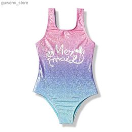 One-Pieces 2024 5-12Years Girls Swimsuit Brand New Summer Children Girls One Piece Swimwear Swimsuits Beachwear Bathing Suits Monokini A364 Y240412