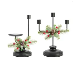 Candle Holders Christmas Holder Taper Stand Iron Candlestick For Home Table Centrepieces