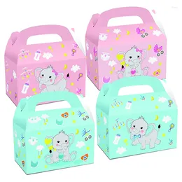 Gift Wrap 12Pc/lot Lovely Baby Elephant Candy Box Portable Biscuit For Birthday Party Supplies Show Decor