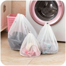 Laundry Bags S/M/L Drawstring Bra Underwear Sock Foldable Mesh Bag Household Clothes Care Use