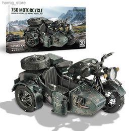 3D Puzzles Piececool Model Building Kits 750 Motorcycle Puzzle 3D Metal DIY Set Toys for Kids Gifts Jigsaw Home Decoration Y240415