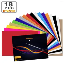 Window Stickers HTVRONT 18 Pack 12inchX10inch Heat Transfer Sheets Multi-color HTV Iron On Films For Press T-shirt Textiles Cricut