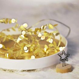 Strings LED Golden Leaves Fairy Light Battery-operated Garland Christmas Ornament Indoor Bedroom Party Wedding Garden Year's Decor