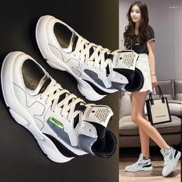 Casual Shoes Leather High Top Lovers Colour Matching Versatile Sports Thick Soled Plush Designer Luxury