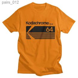 Men's T-Shirts Fashion Kodachrome T-shirt Mens Short sleeved Photography T-shirt Summer T-shirt Top Pure Cotton Extra Large T-shirt Merch yq240415