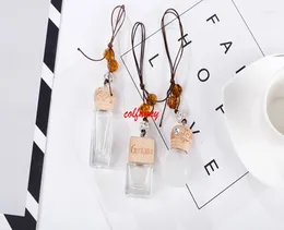 Storage Bottles 100pcs/lot Pattern Glass Bottle Pendant Car Perfume Rearview Mirror Ornament Empty Automobile Styling