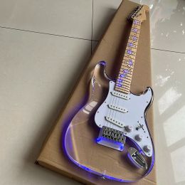 Guitar Classic St Electric Guitar, Acrylic, Carved Luminous Fingerboard, Professional Performance Level, Free Delivery to Home.