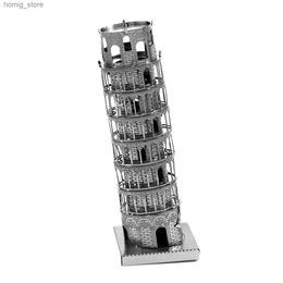 3D Puzzles Leaning Tower of Pisa 3D Metal Puzzle model kits DIY Laser Cut Puzzles Jigsaw Toy For Children Y240415