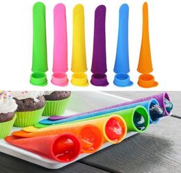 Silicone Ice Pop Mould Popsicles Mould with Lid DIY Ice Cream Makers Push Up Ice Cream Colourful Jelly DIY kid Popsicle Tools KKA6899513087
