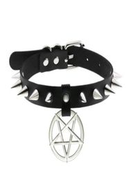 Spike Punk Chokerkragen für Mädchen Goth Pentagramm Halskette Emo Halsgurt Cosplay Chocker Gothic Accessoires2280609