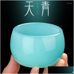 Tea Cups Azure Jade Porcelain Teacup - Zhijue Cup Personal Kungfu Glass Master Delicate Drop Delivery Home Garden Kitchen Dining Bar T Otflo