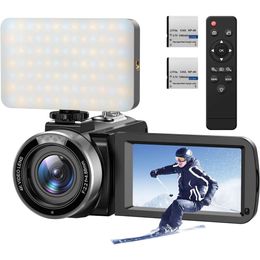 4K Video Camera Camcorder with 270 Rotation Touchscreen, 16X Digital Zoom, Vlogging Camera with Tricolor Light, 56MP WiFi IR Night Vision Camera for YouTube Remote