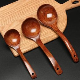 Spoons Japanese Style Wooden Cooking Scoop Catering Tableware Kitchen Utensils Natural Wood Spoon Long Handle Large Soup Ladle