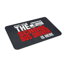 Carpets School Bus Driver Is Here 24" X 16" Non Slip Absorbent Memory Foam Bath Mat For Home Decor/Kitchen/Entry/Living Room