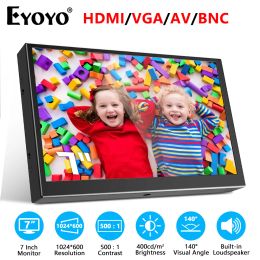 System Eyoyo 7 Inch Mini Tft Monitor 1024x600 Resolution Lcd Screen Display with Hd/vga/usb/av Video Input for Home Security Camera