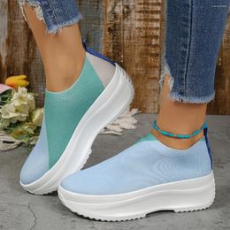 Casual Shoes Women's 2024 Mesh Breathable Sneakers Spring Autumn Fashion Slip On Round Toed Platform Walking Plus Size 36-42