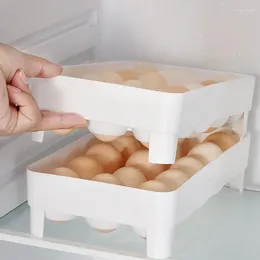 Storage Bottles Egg Rack Holder Box Divided Anti Collision Basket Container Organiser Rolldown Refrigerator Eggs Dispenser