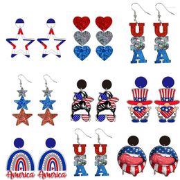 Dangle Earrings Independence Day Acrylic Charm Earring For Women Epoxy The USA National Remembrance Jewellery