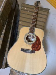 Guitar Chinese Guitar Factory Custom New Solid Spruce Top Acoustic Guitar D Type 45 Model 41" Hoot3