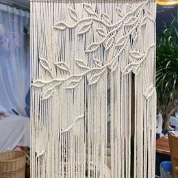 Tapestries Handwoven Leaves Macrema Door Curtain Bohemia Window Tapestry Wall Hanging Art Wedding Backdrop