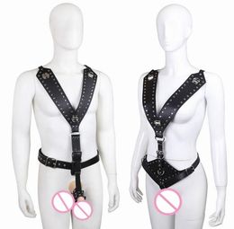 Sex Bondage Strap Men Women PU Leather Harness BDSM Games Dildo Hole Adjustable Adults Erotic Clothes Bundled Straps Y04066776798