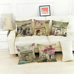 Pillow Paris Al Arch Street Landmarks Style Car Chair Cover Vintage Cities Pattern Sofa Decorative Case Cojines