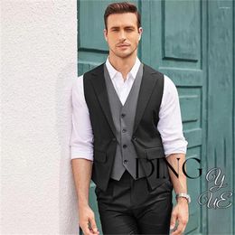 Men's Vests Formal Fashion Vest Layered Waistcoat Business Dress Suit For Wedding