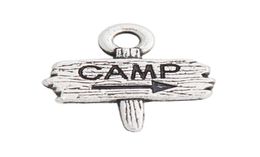 Antique Silver Colour Double Side Alloy CAMP Road Sign Charms For Campers 1213mm AAC17462146537