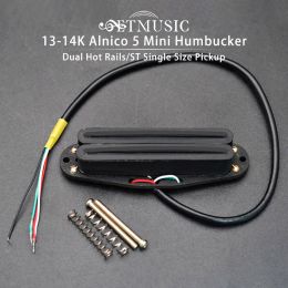 Cables 1314K Alnico 5 Dual Hot Rails Humbucker Pickup Single Coil Sized For ST/SQ Guitar Parts MultiColour