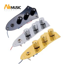 Cables Plated Wired Switch Control Plate for FD Jazz Bass Guitar Parts with 3 Colours