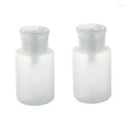 Storage Bottles AD-2X 150Ml Nail Art Makeup Polish Plastic Pump Dispenser Bottle Remover White