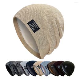 Berets Winter Beanie Hat For Men Women Pullover Plus Velvet Fleece Lined Thick Warm Male Knitted Outdoor Sport Caps