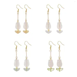 Dangle Earrings 40Pairs Women Acrylic Tulip Golden 304 Stainless Steel Simple Jewellery Drop Gifts For Outfit Decorating