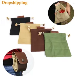 Storage Bags Drop Outdoor Foraging Bag Canvas Bushcraft Vegetable Harvest Fruit Picking Waist Tools Hanging Pouch