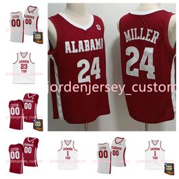 2024 Final Four Alabama Basketball Maglie da basket Grant Nelson Mark Sears Jarin Stevenson Mohamed Wague Ward Harrell Sam Walters Alabama Crimson Tide Trowback Maglie