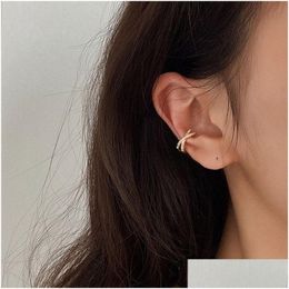 Ear Cuff Cross Metal Zircon Clip For Women No Pierced C Shape Geometric Small Earcuff Wrap Clips Jewellery Drop Delivery Earrings Ott9H
