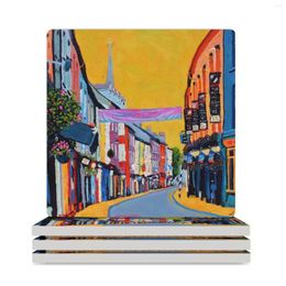 Table Mats Clonakilty - Pearse St County Cork Ireland Ceramic Coasters (Square) Stand Drinks For Cup Mat