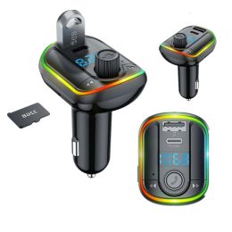 Colorful Light Type C Car MP3 PD 18W Fast Charger Bluetooth FM Transmitter Wireless Handsfree Audio Receiver With USB Support ZZ