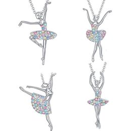 Coinful Diamond Dancing Shape Ballet Girl Dance Collana scintillante