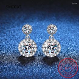 Dangle Earrings 1ct Moissanite For Women S925 Sterling Sliver 18k White Gold Plated Diamond Drop Earring Gifts